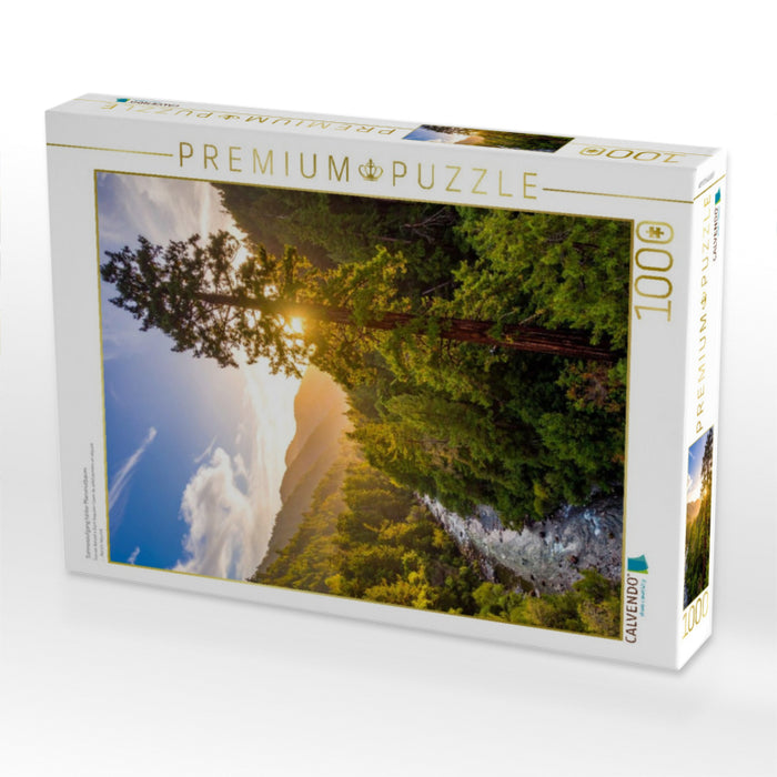 Sonnenaufgang hinter Mammutbaum - CALVENDO Foto-Puzzle'
