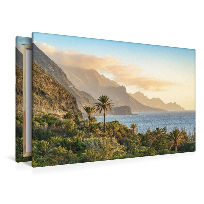 Premium Textil-Leinwand Abends an der Westküste Gran Canarias