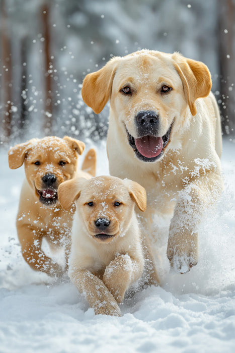 Premium Textil-Leinwand Ein Labrador gibt Treue, die man fühlen kann