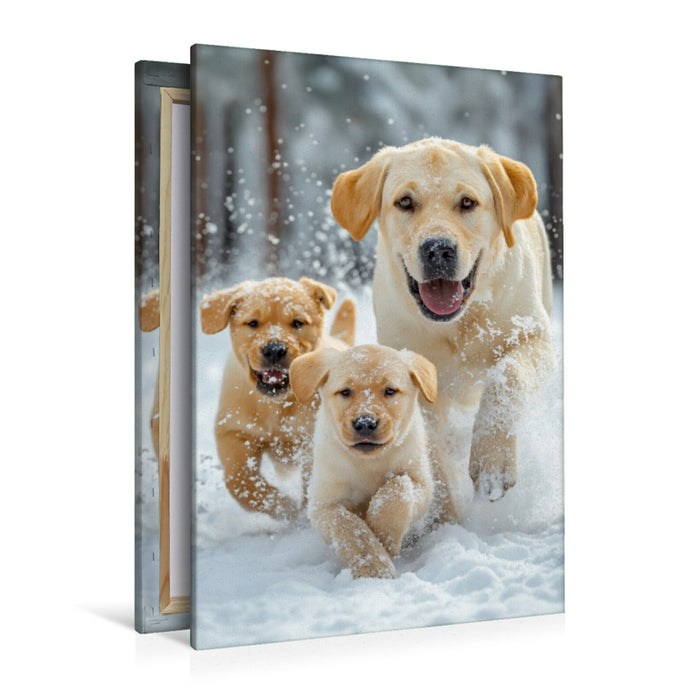 Premium Textil-Leinwand Ein Labrador gibt Treue, die man fühlen kann