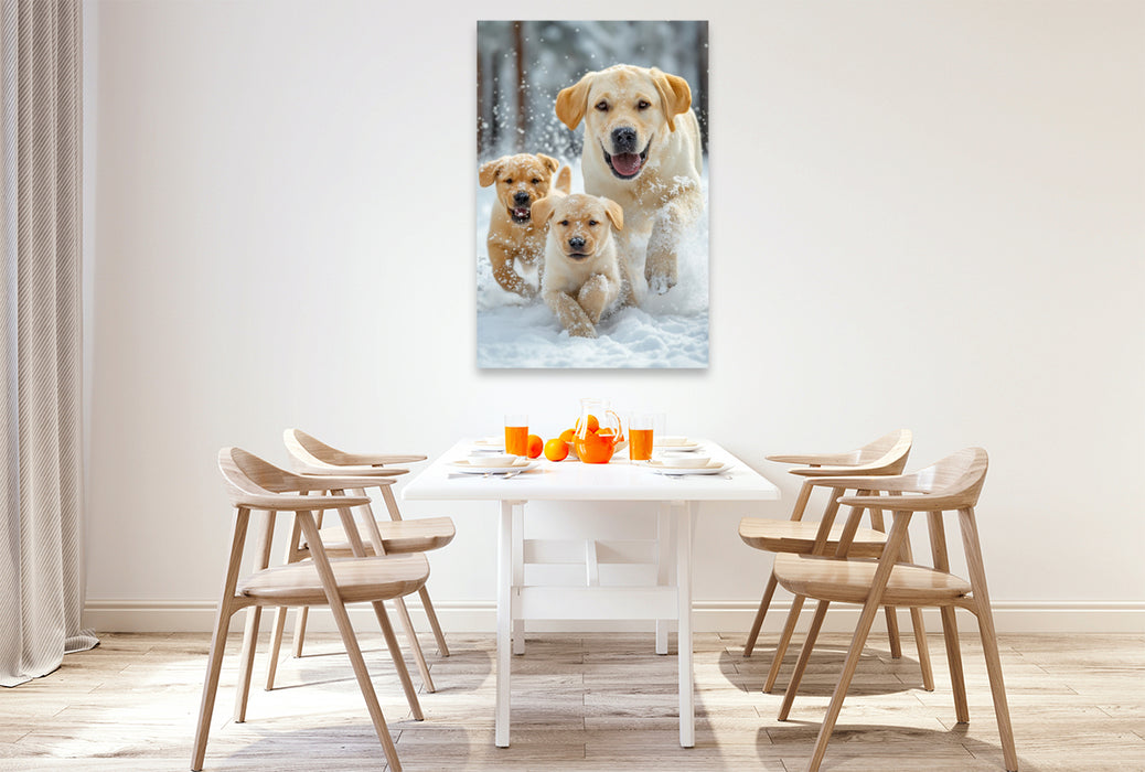Premium Textil-Leinwand Ein Labrador gibt Treue, die man fühlen kann