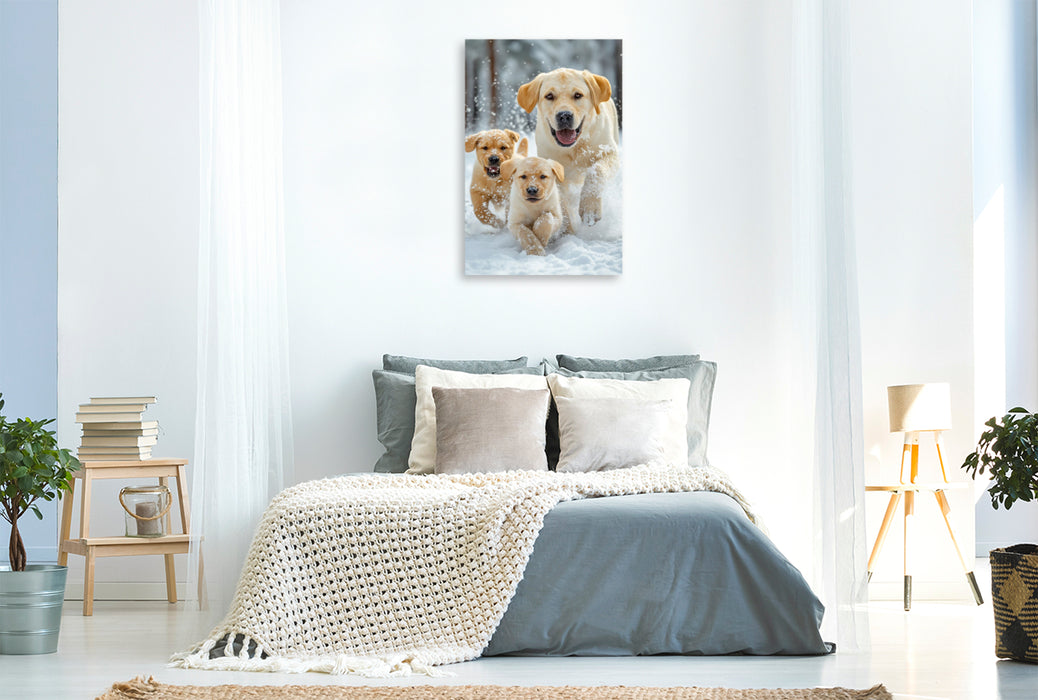 Premium Textil-Leinwand Ein Labrador gibt Treue, die man fühlen kann