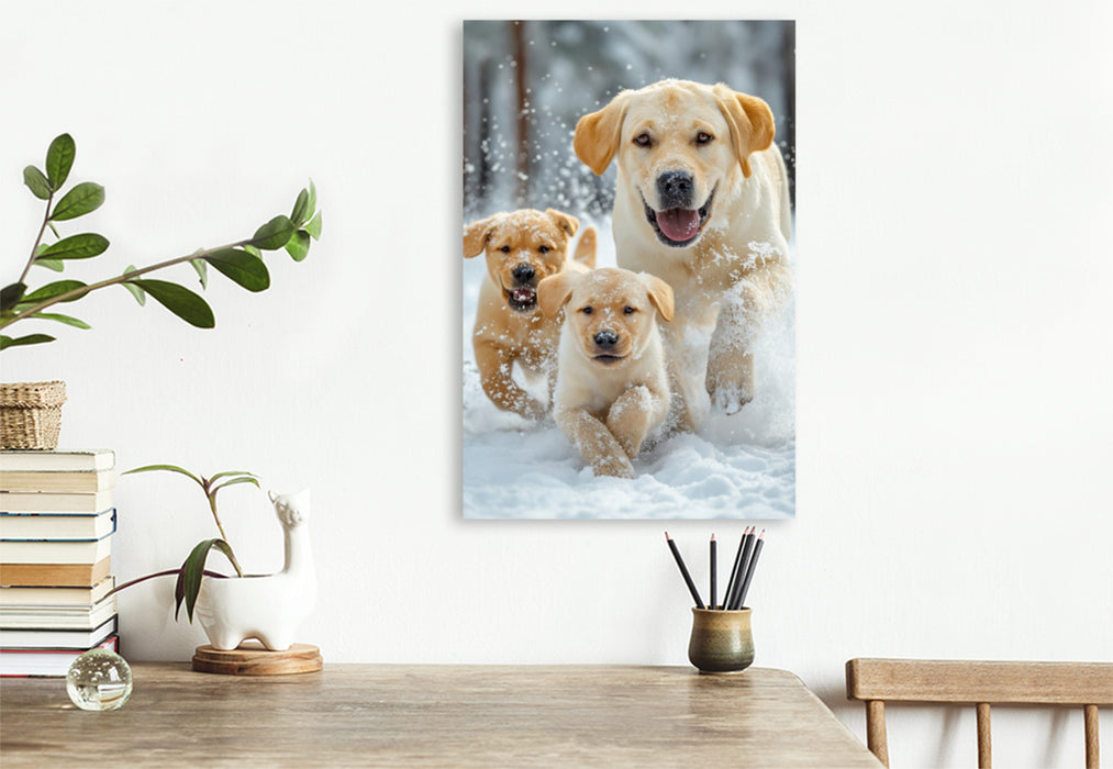 Premium Textil-Leinwand Ein Labrador gibt Treue, die man fühlen kann