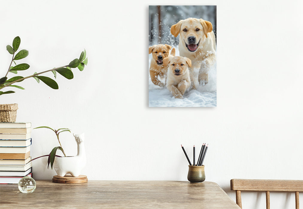 Premium Textil-Leinwand Ein Labrador gibt Treue, die man fühlen kann