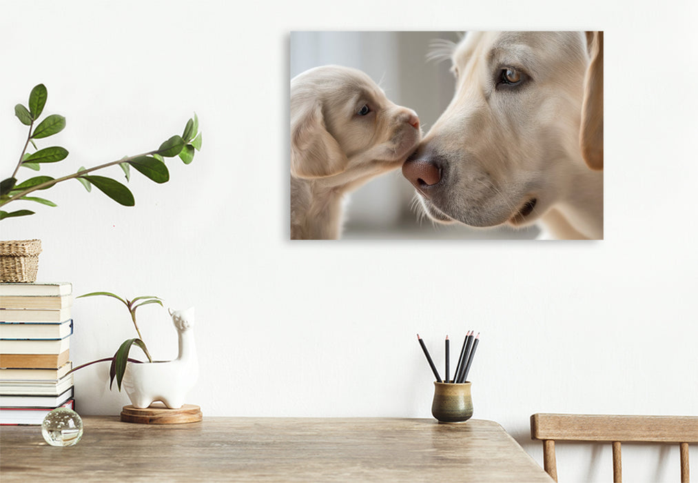 Premium Textil-Leinwand Ein Motiv aus dem Kalender Labrador Liebe