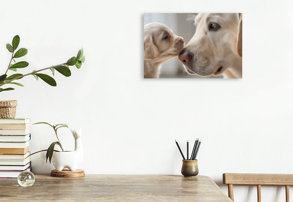 Premium Textil-Leinwand Ein Motiv aus dem Kalender Labrador Liebe
