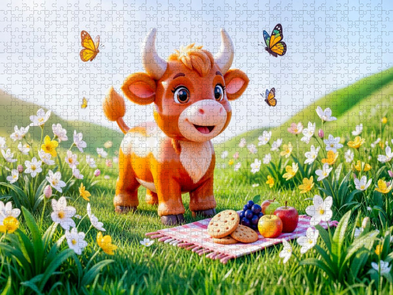 Sternzeichen Stier Picknick Blumen Puzzle - CALVENDO Foto-Puzzle'
