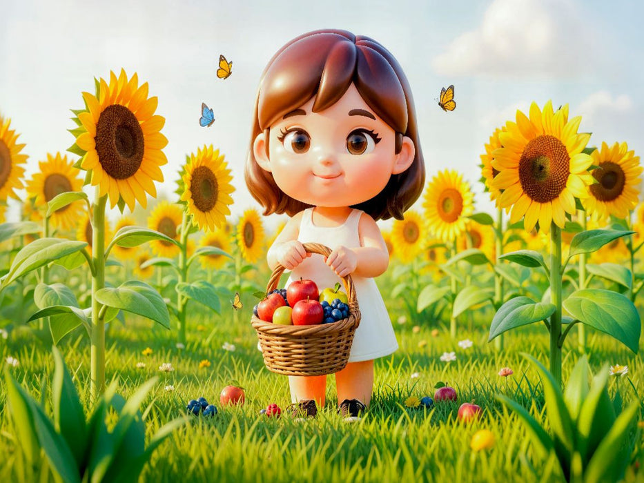 Sternzeichen Jungfrau Sonnenblumen Obst Puzzle - CALVENDO Foto-Puzzle'