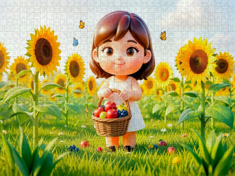 Sternzeichen Jungfrau Sonnenblumen Obst Puzzle - CALVENDO Foto-Puzzle'