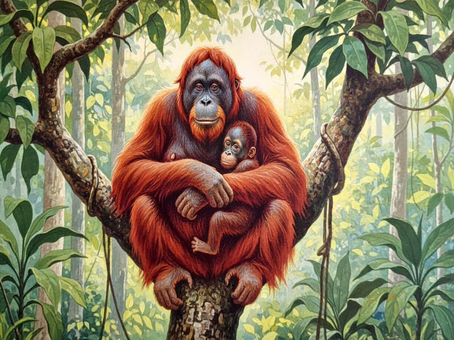 Orang Utan im Stil alter Gemälde - CALVENDO Foto-Puzzle'