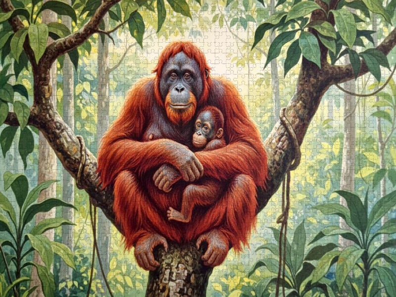 Orang Utan im Stil alter Gemälde - CALVENDO Foto-Puzzle'