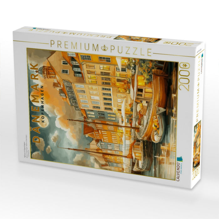 Nyhavn in Kopenhagen - CALVENDO Foto-Puzzle'