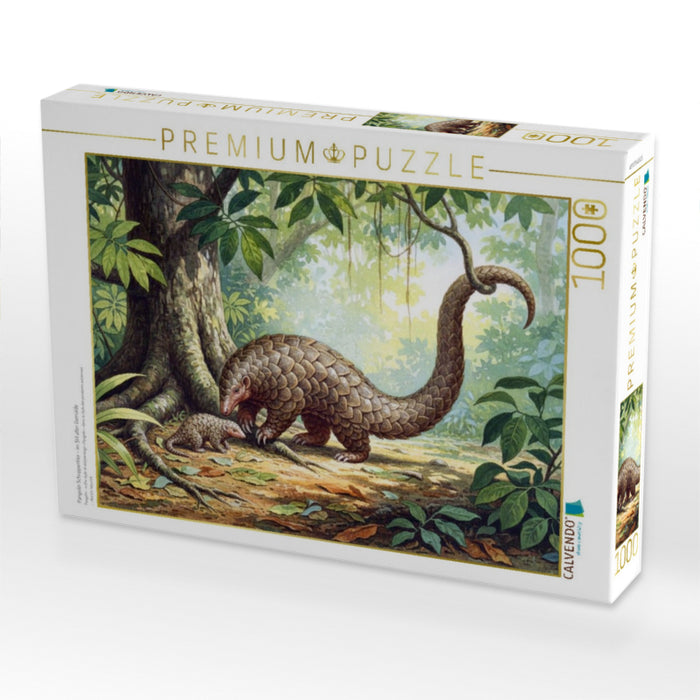 Pangolin Schuppentier - im Stil alter Gemälde - CALVENDO Foto-Puzzle'