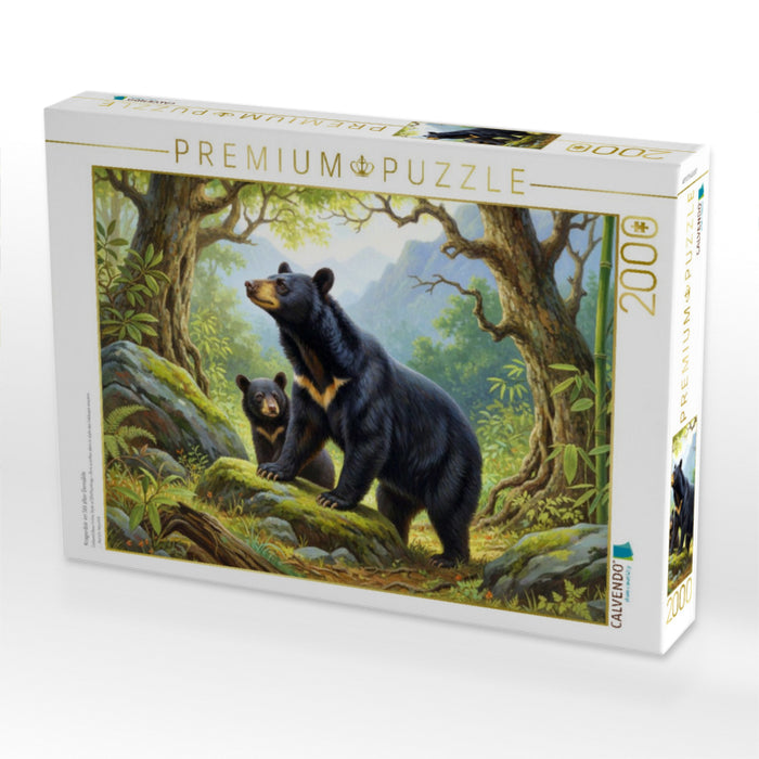 Kragenbär im Stil alter Gemälde - CALVENDO Foto-Puzzle'