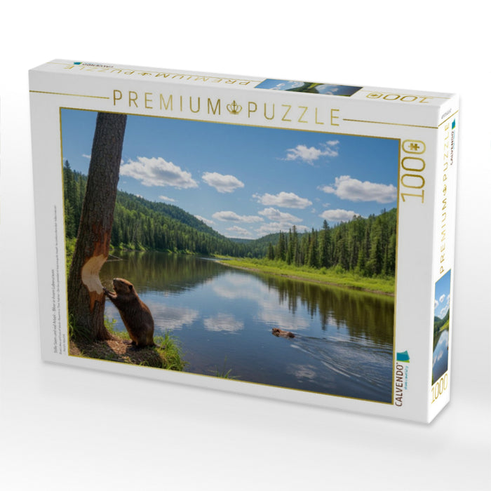 Stille Seen und viel Arbeit - Biber in ihrem Lebensraum - CALVENDO Foto-Puzzle'