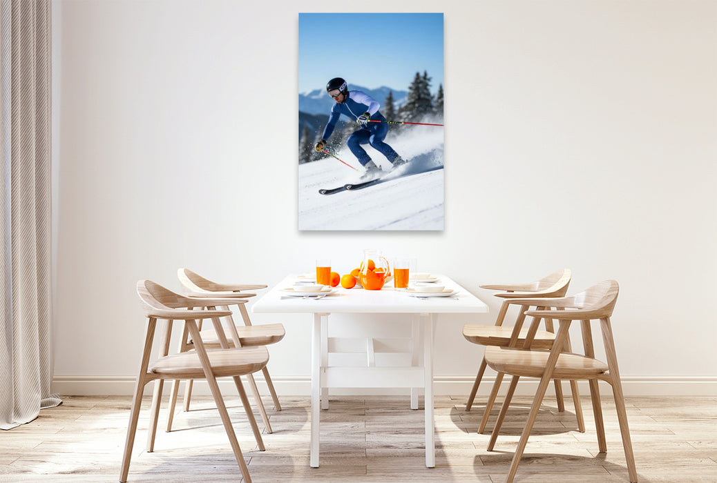 Premium Textil-Leinwand Riesenslalom