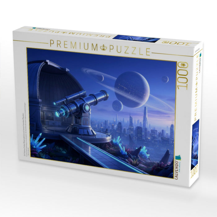 Ein Science Fiction Observatorium auf einem fremden Planeten - CALVENDO Foto-Puzzle'