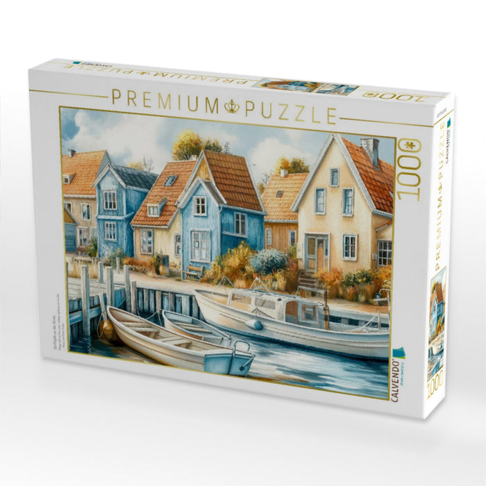 Dorfidylle an der Küste - CALVENDO Foto-Puzzle'