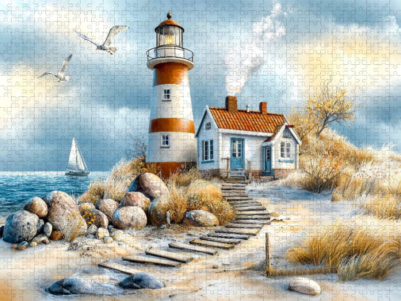 Der Leuchtturm - zu jeder Zeit weist er den Weg - CALVENDO Foto-Puzzle'