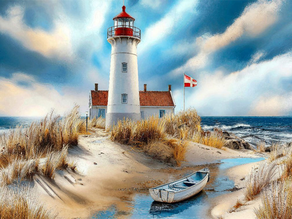 Der Leuchtturm - ein Wahrzeichen an Dänemarks Küsten - CALVENDO Foto-Puzzle'