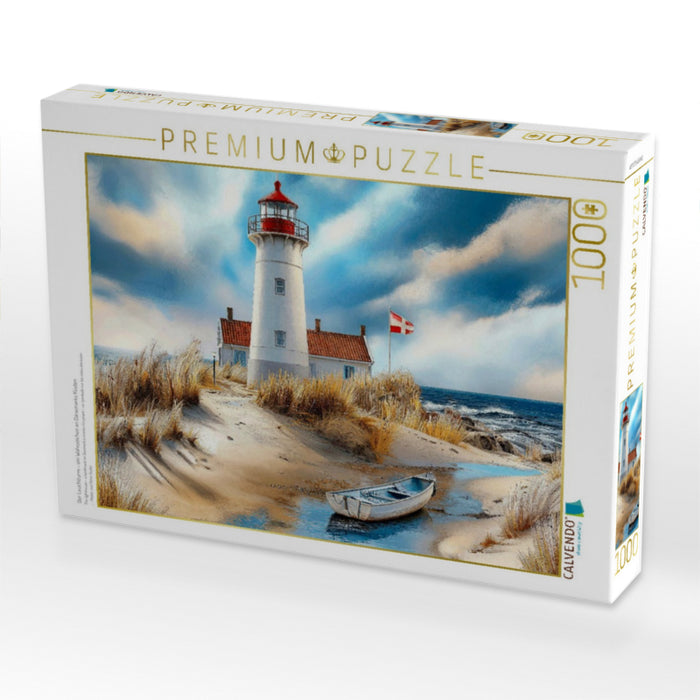 Der Leuchtturm - ein Wahrzeichen an Dänemarks Küsten - CALVENDO Foto-Puzzle'