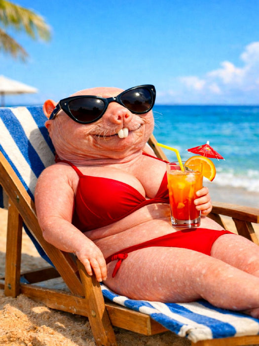 Nacktmull-Frau im Bikini am Strand - CALVENDO Foto-Puzzle'