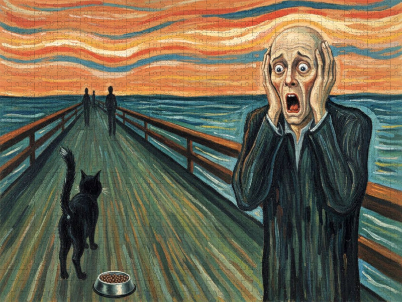 Das falsche Katzenfutter - Munch - der Schrei - CALVENDO Foto-Puzzle'