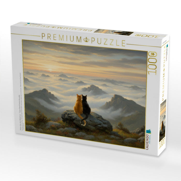 Katzen über dem Nebelmeer - Caspar David Friedrich Gemälde - CALVENDO Foto-Puzzle'