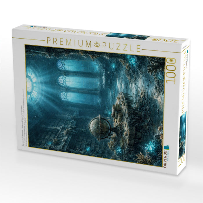Die versunkene Bibliothek – Steampunk Ruinen unter dem Meer - CALVENDO Foto-Puzzle'