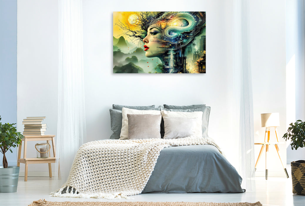 Premium Textil-Leinwand Ein Motiv aus dem Kalender Spiegelstädte der Seele - Urbanes Labyrinth der Wahrnehmung