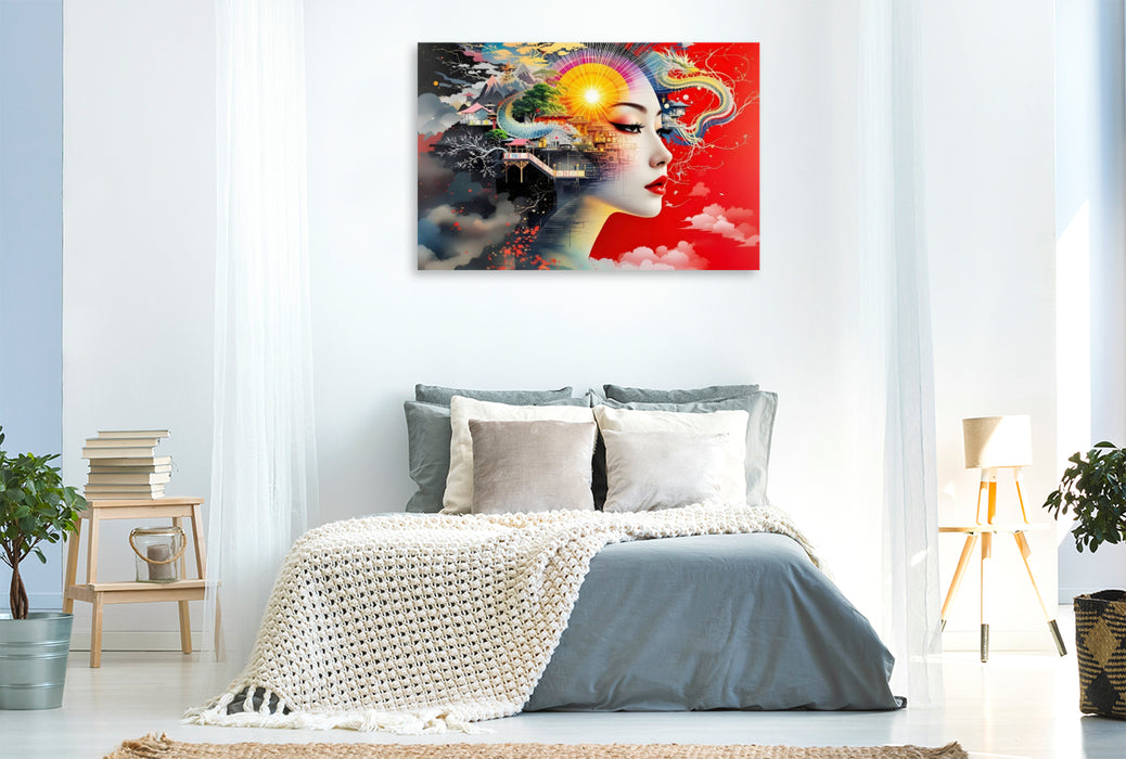 Premium Textil-Leinwand Horizontfragmente