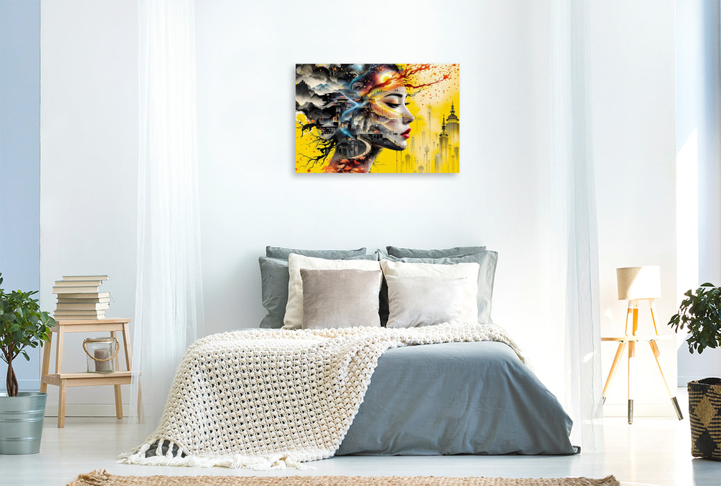 Premium Textil-Leinwand Ein Motiv aus dem Kalender Spiegelstädte der Seele - Urbanes Labyrinth der Wahrnehmung
