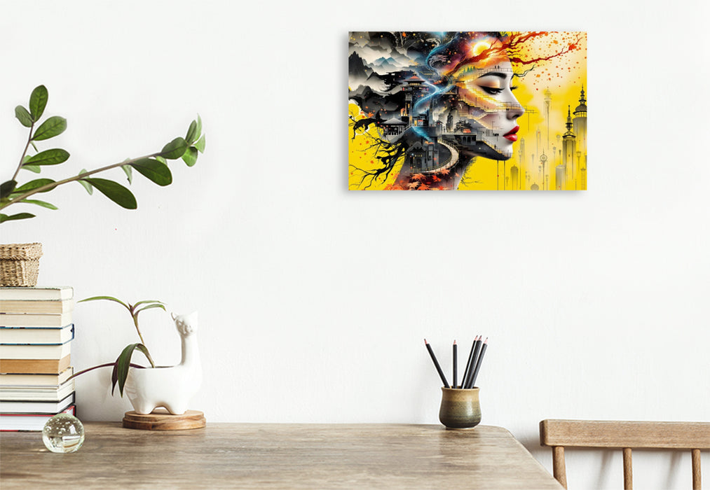 Premium Textil-Leinwand Ein Motiv aus dem Kalender Spiegelstädte der Seele - Urbanes Labyrinth der Wahrnehmung
