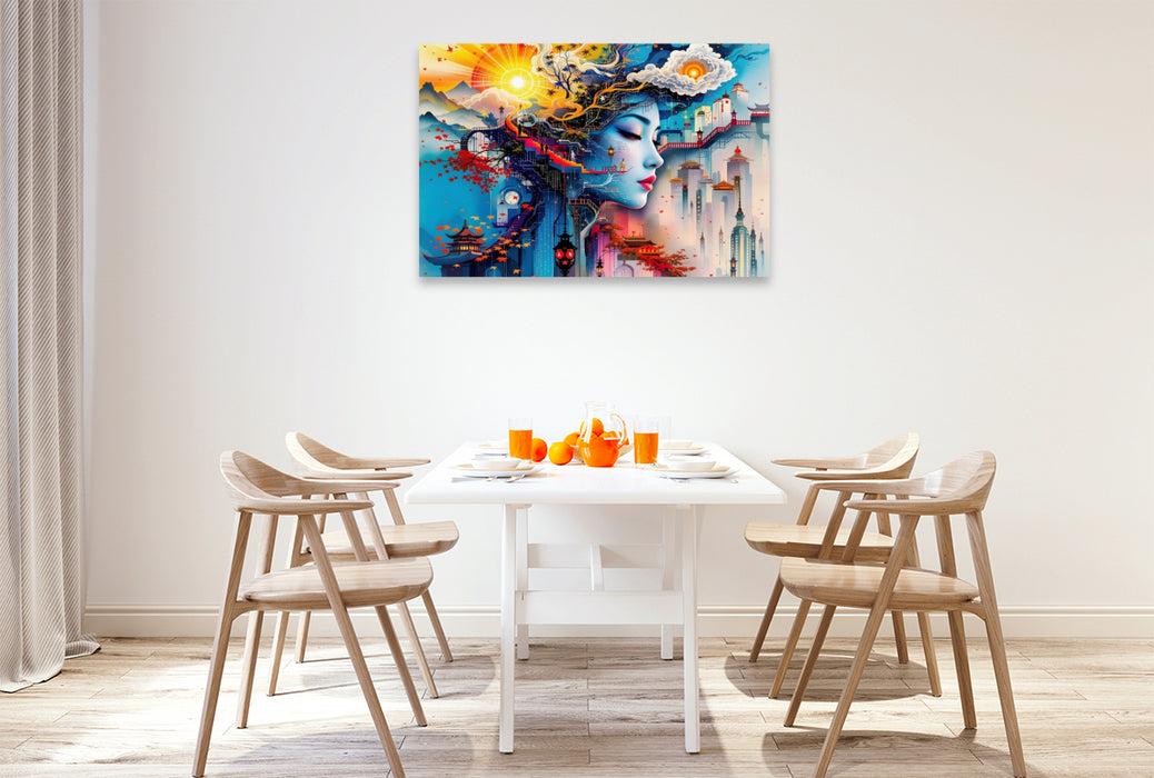 Premium Textil-Leinwand Echo der Fassaden