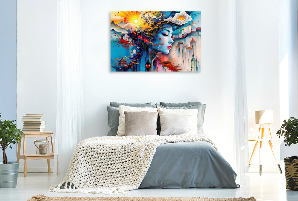 Premium Textil-Leinwand Echo der Fassaden