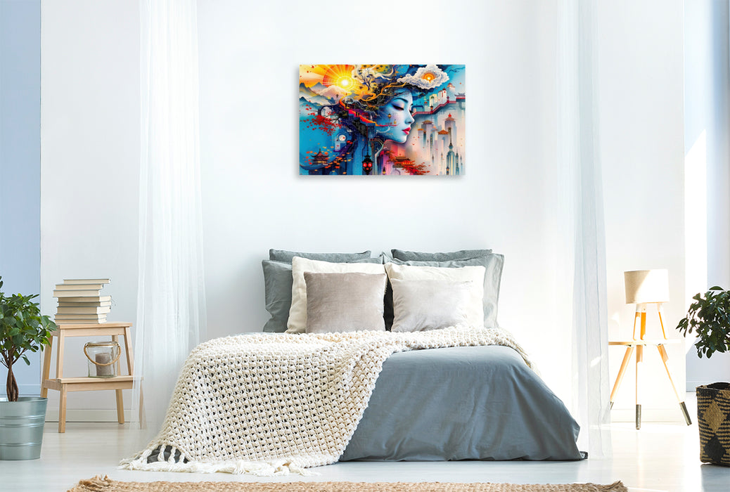 Premium Textil-Leinwand Echo der Fassaden