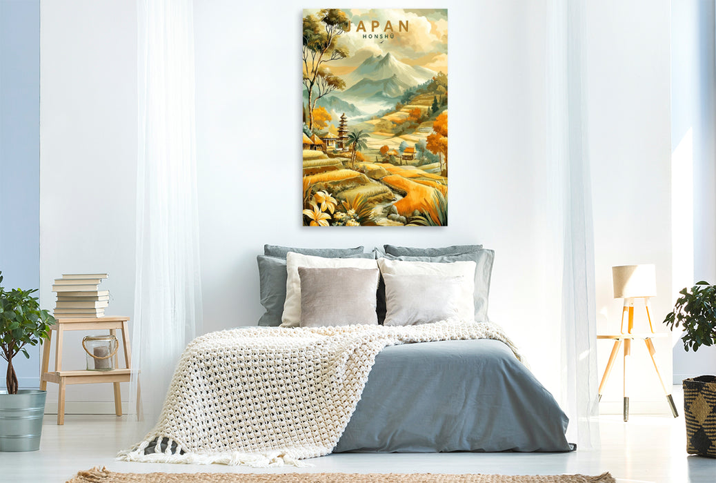 Premium Textil-Leinwand Honshū - die gröüte Insel