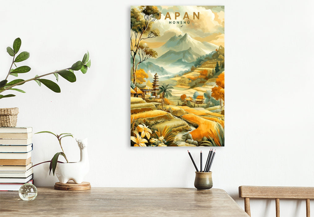 Premium Textil-Leinwand Honshū - die gröüte Insel