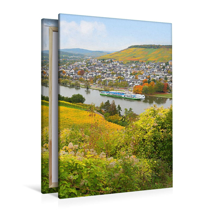 Premium Textil-Leinwand Bernkastel-Kues an der Mosel