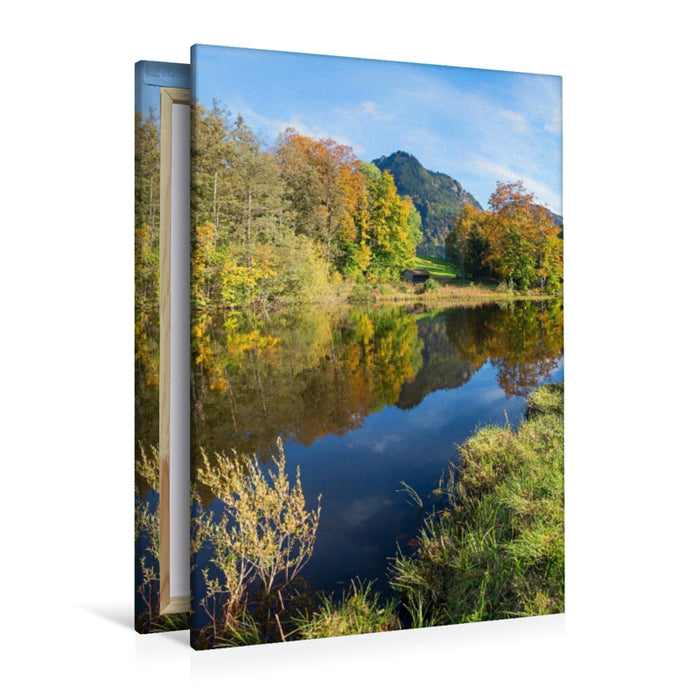 Premium Textil-Leinwand Moorweiher Oberstdorf