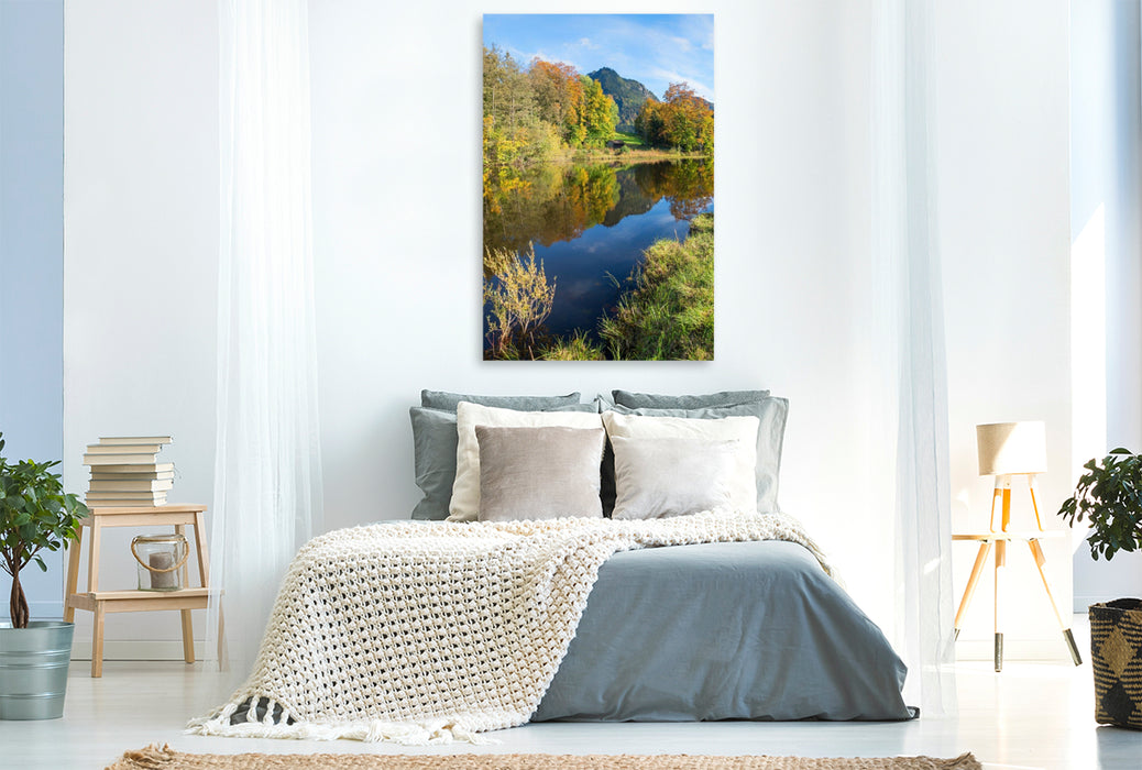 Premium Textil-Leinwand Moorweiher Oberstdorf