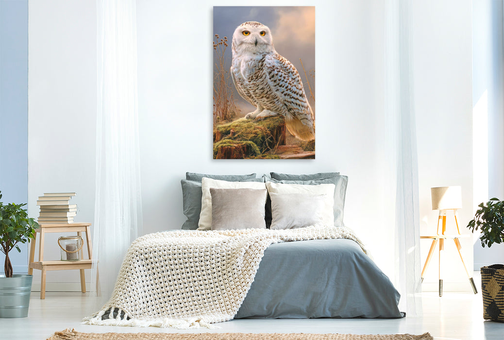 Premium Textil-Leinwand Greifvögel