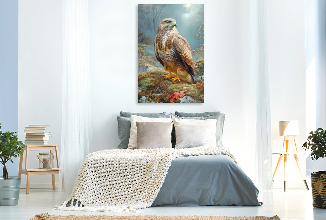 Premium Textil-Leinwand Greifvögel