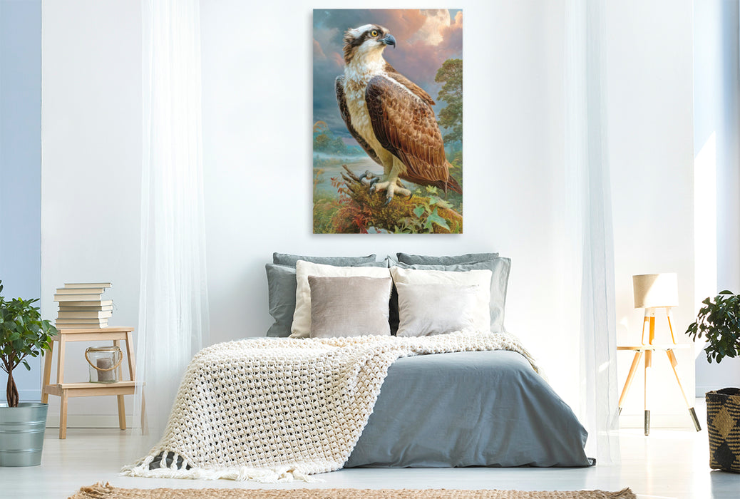 Premium Textil-Leinwand Raubvögel