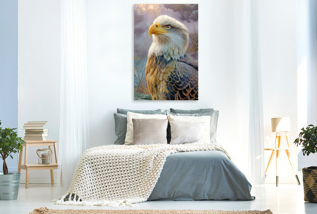Premium Textil-Leinwand Greifvögel