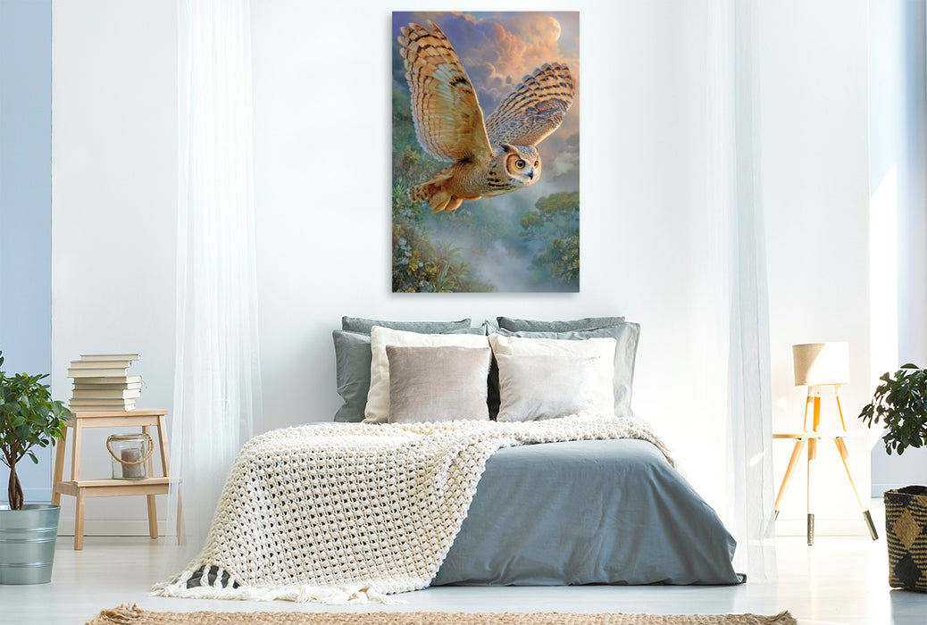 Premium Textil-Leinwand Greifvögel