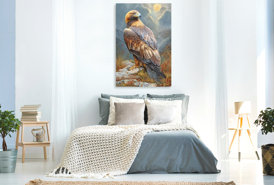 Premium Textil-Leinwand Greifvögel