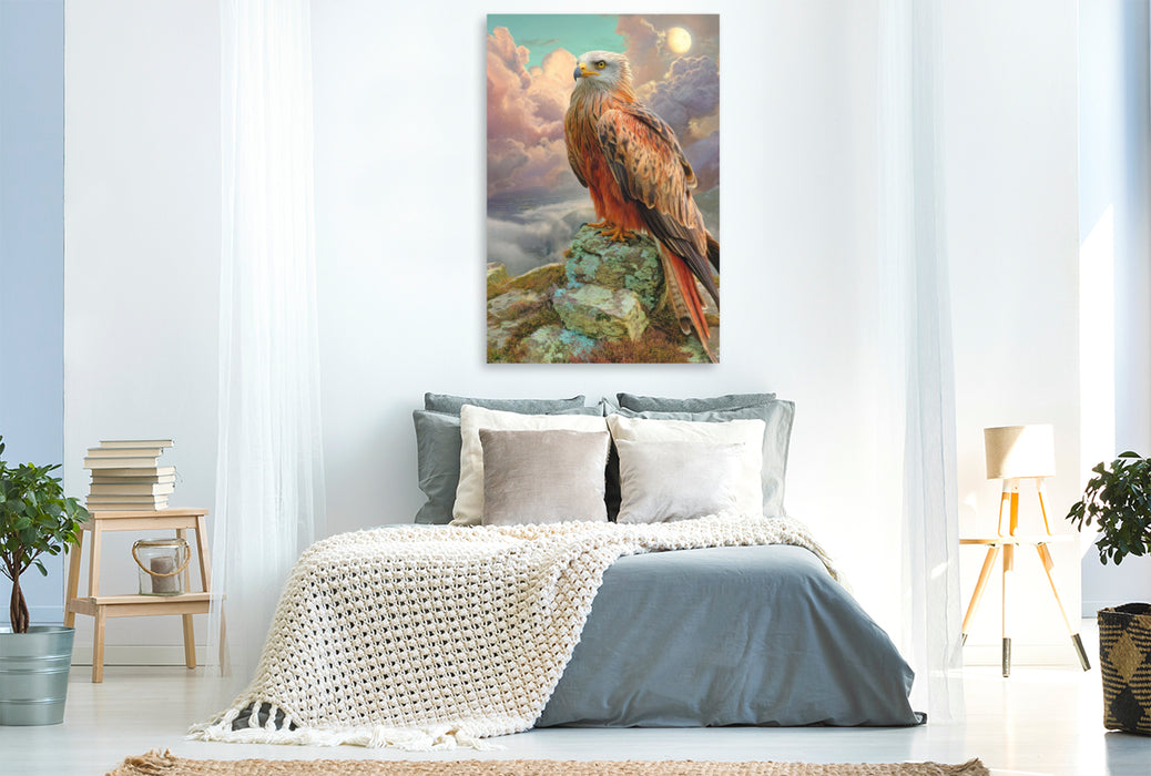 Premium Textil-Leinwand Greifvögel