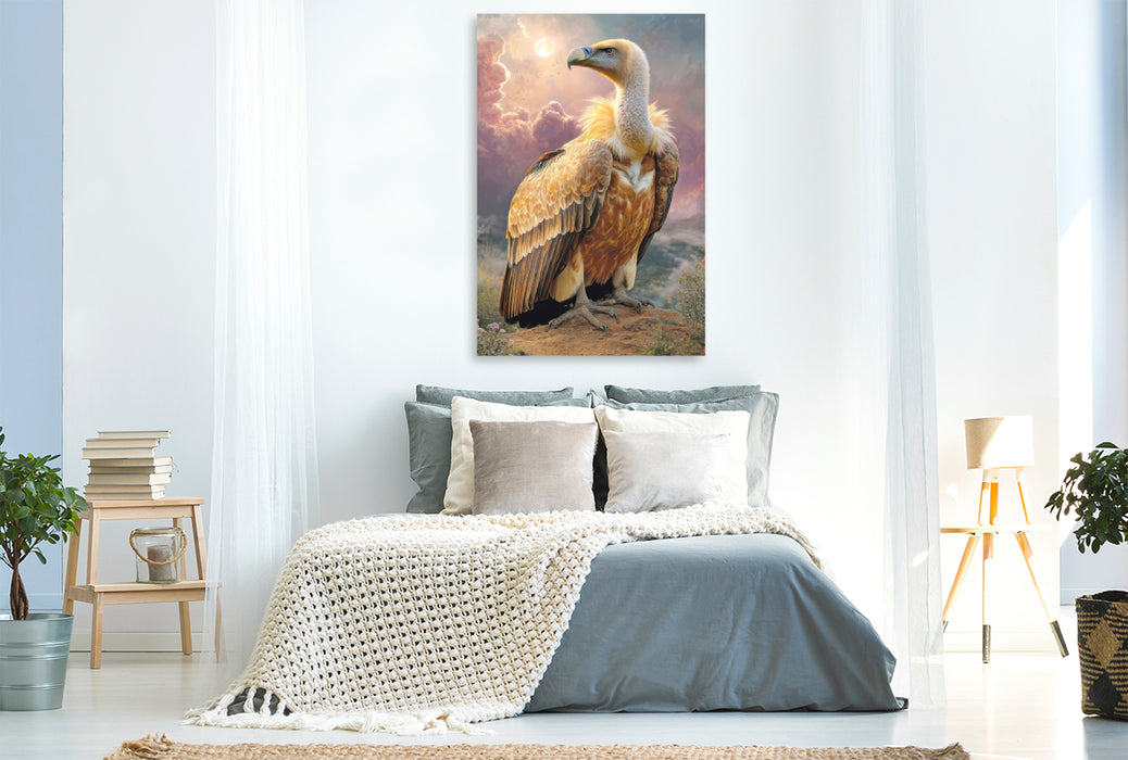 Premium Textil-Leinwand Greifvögel