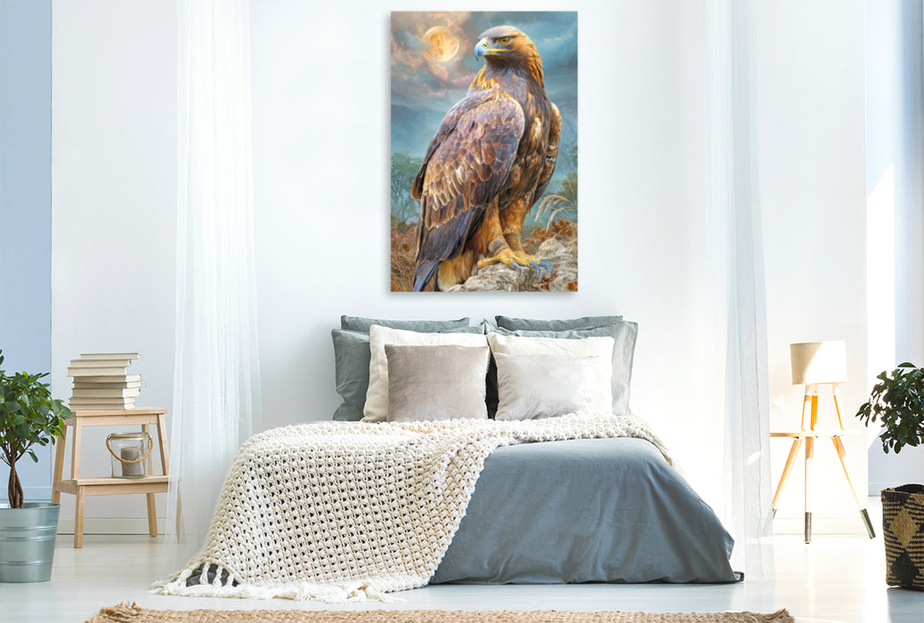 Premium Textil-Leinwand Greifvögel